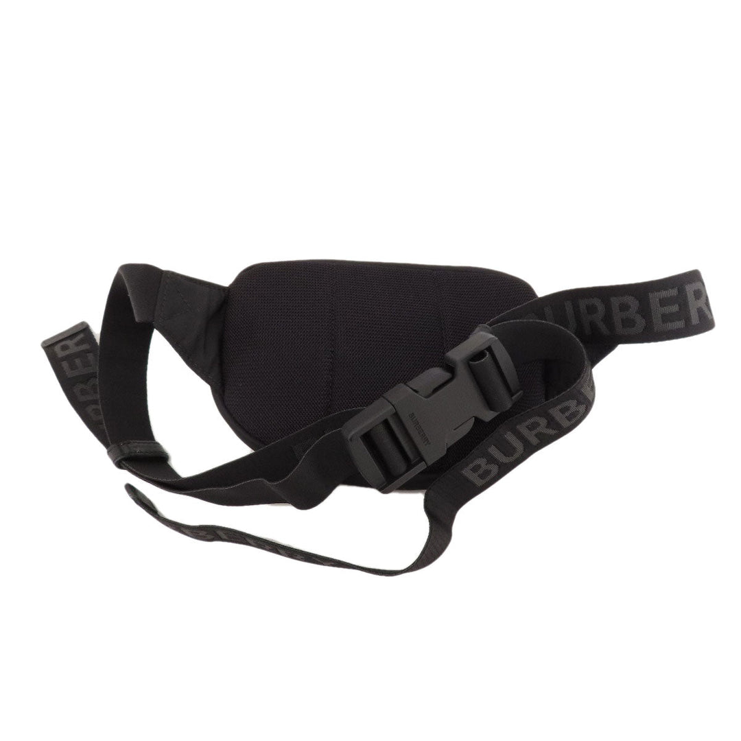 BURBERRY Hip bag Nylon black logo Women Used Authentic