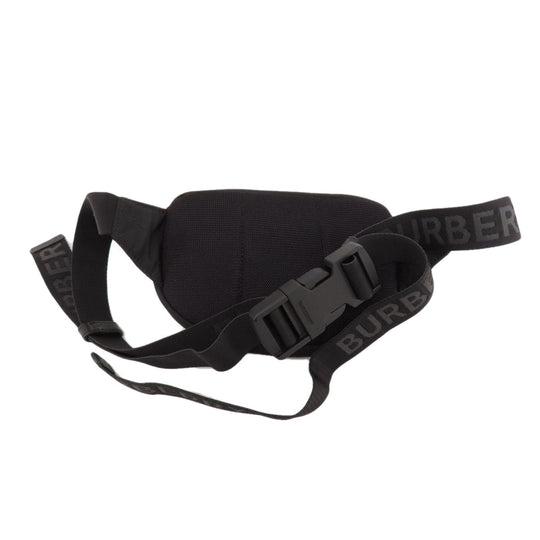 BURBERRY Hip bag Nylon black logo Women Used Authentic