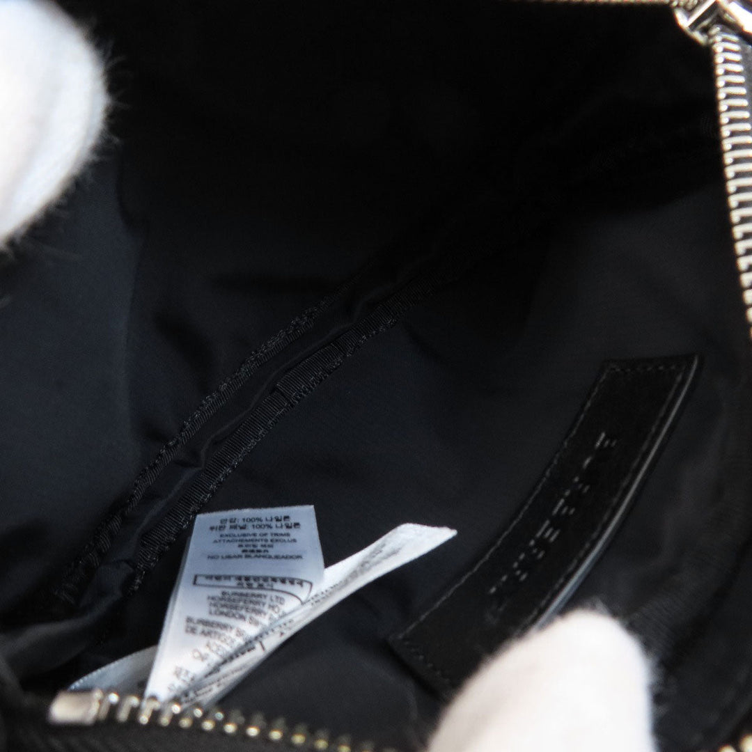 BURBERRY Hip bag Nylon black logo Women Used Authentic