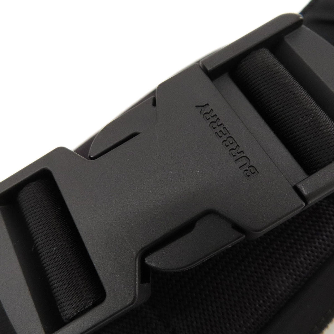 BURBERRY Hip bag Nylon black logo Women Used Authentic