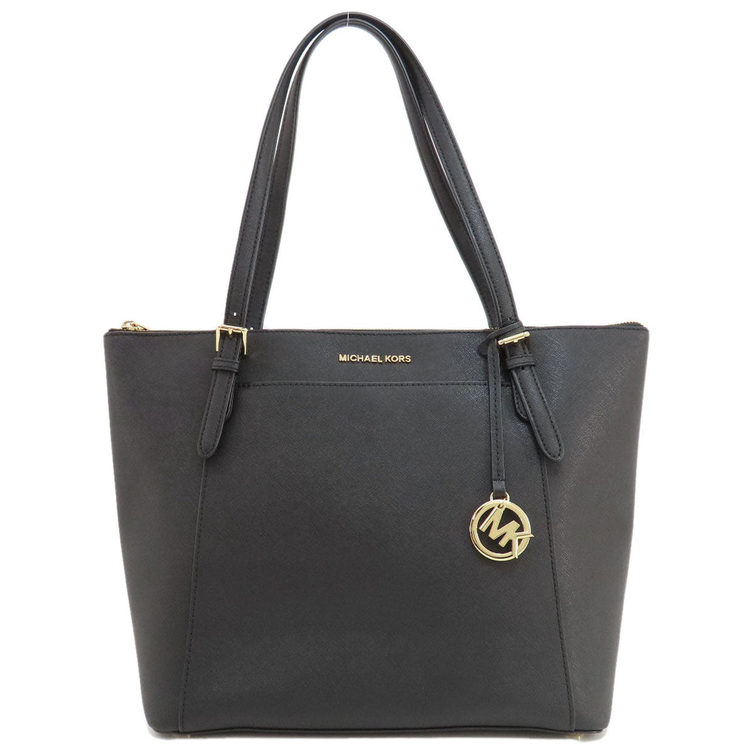 MICHAEL KORS Tote Bag PVC black logo Women Used Authentic