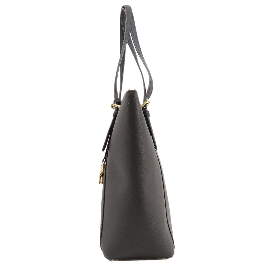MICHAEL KORS Tote Bag PVC black logo Women Used Authentic