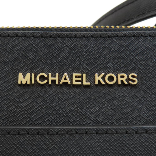 MICHAEL KORS Tote Bag PVC black logo Women Used Authentic