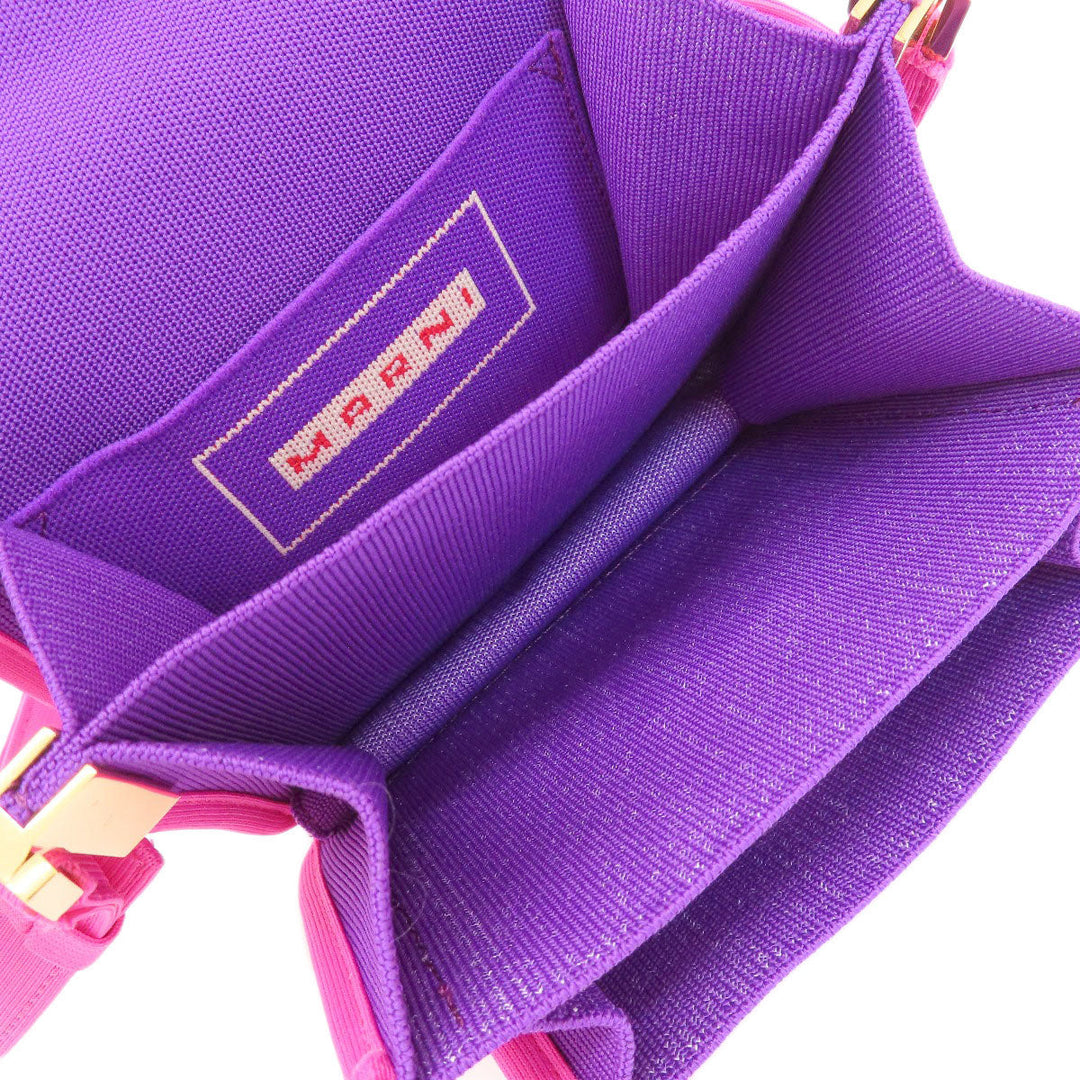 MARNI Shoulder Bag canvas pink logo Women Used Authentic