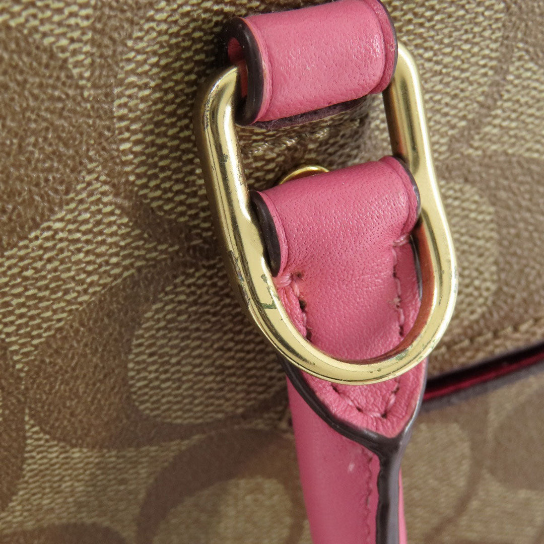 COACH Tote Bag F29564 PVC Brown Signature 2WAY