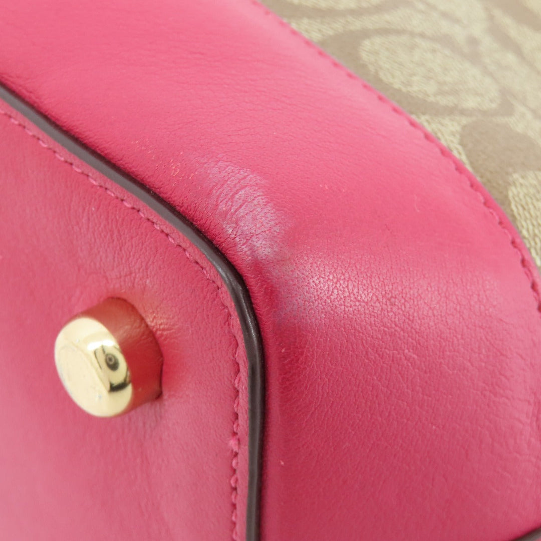 COACH Tote Bag F29564 PVC Brown Signature 2WAY