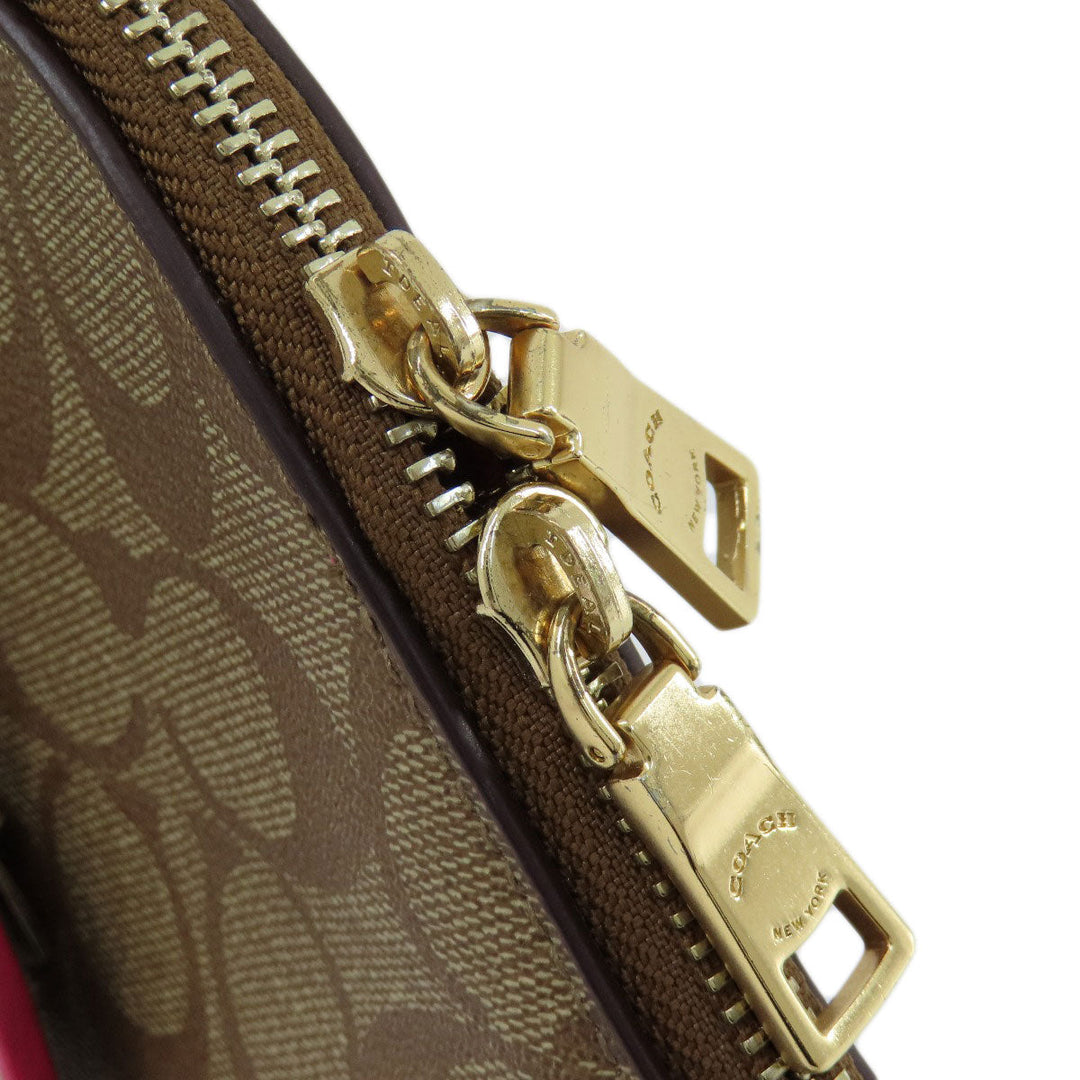 COACH Tote Bag F29564 PVC Brown Signature 2WAY