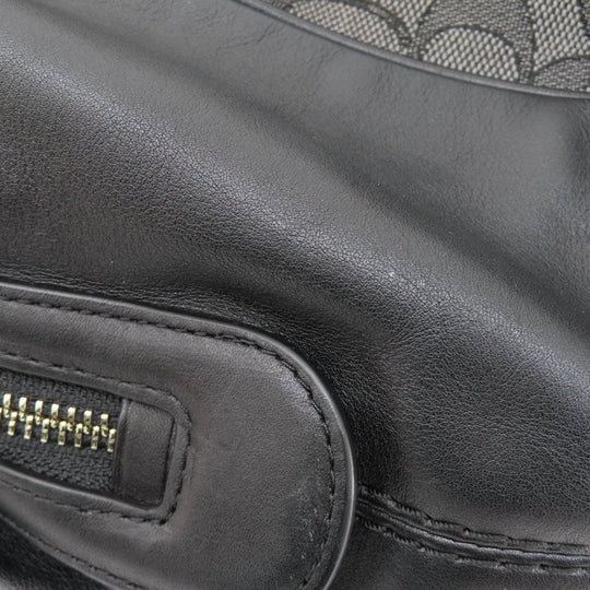 COACH Tote Bag F57612 canvas black Signature Women Used Authentic