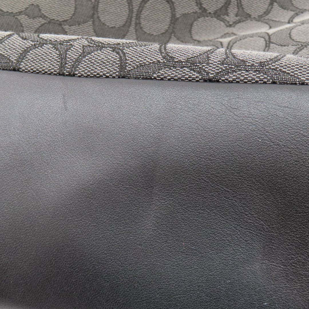 COACH Tote Bag F57612 canvas black Signature Women Used Authentic