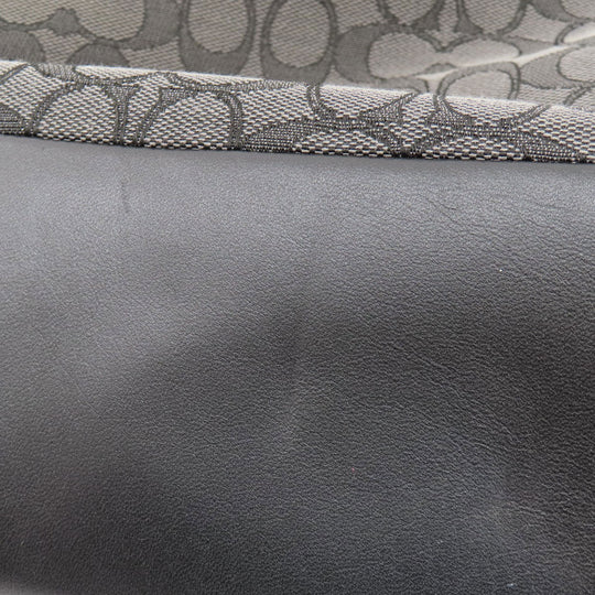 COACH Tote Bag F57612 canvas black Signature Women Used Authentic