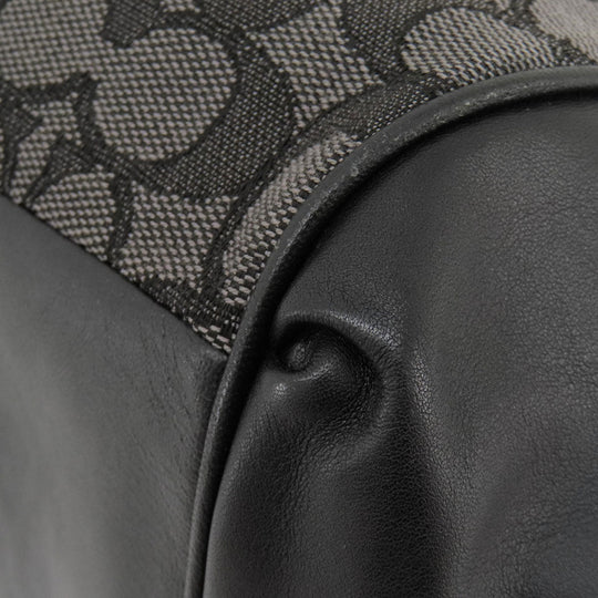 COACH Tote Bag F57612 canvas black Signature Women Used Authentic