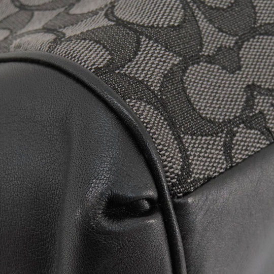 COACH Tote Bag F57612 canvas black Signature Women Used Authentic