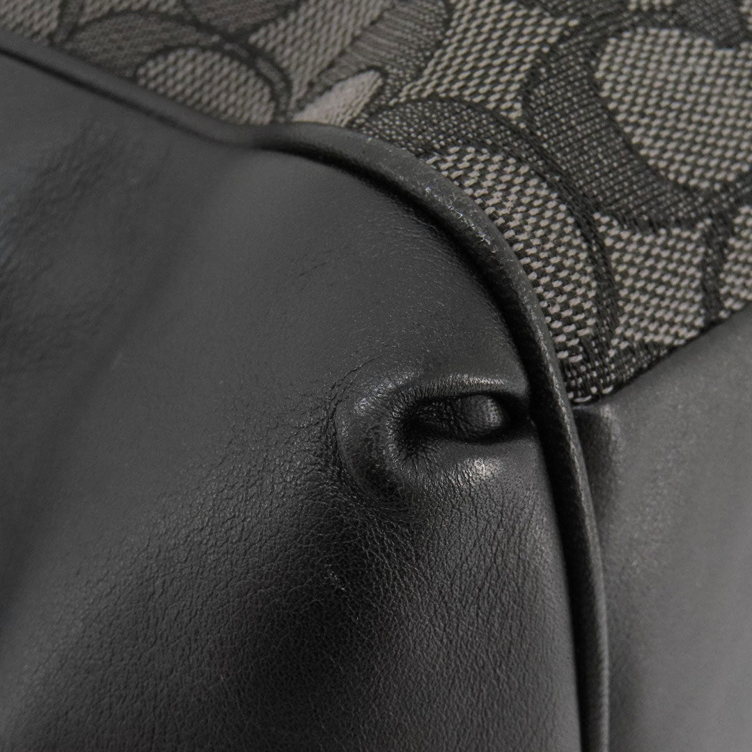 COACH Tote Bag F57612 canvas black Signature Women Used Authentic