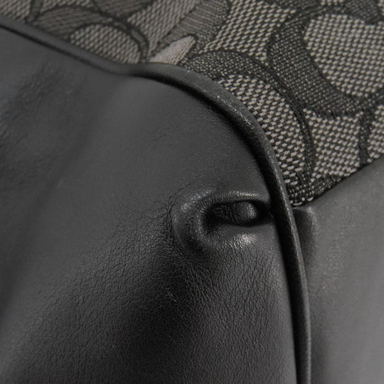 COACH Tote Bag F57612 canvas black Signature Women Used Authentic