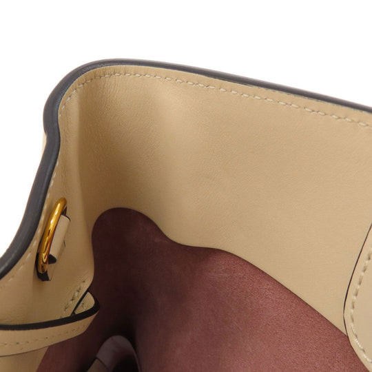 MARNI Handbag leather beige logo