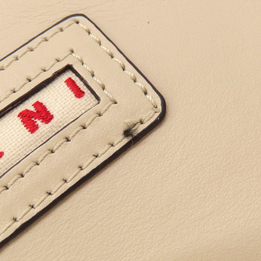 MARNI Handbag leather beige logo