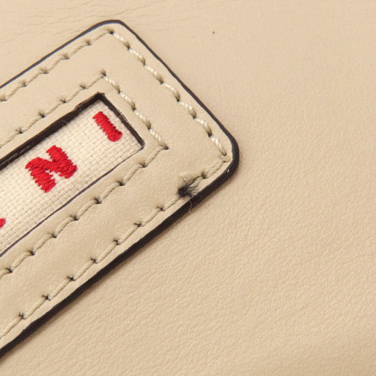 MARNI Handbag leather beige logo