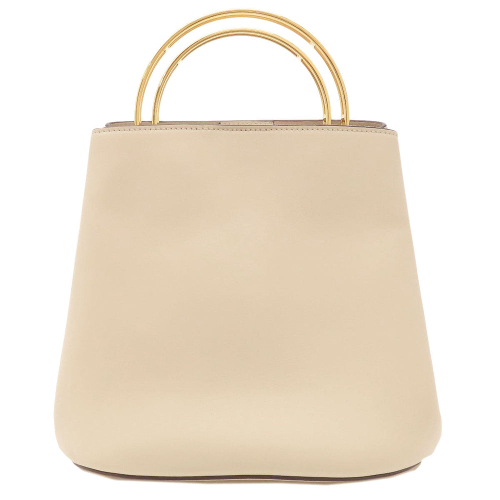 MARNI Handbag leather beige logo