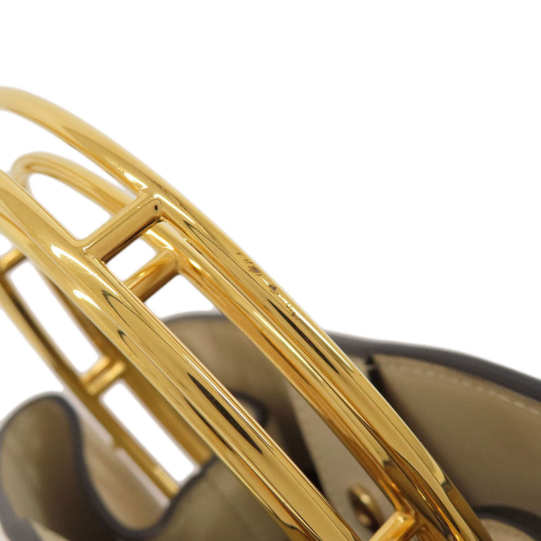 MARNI Handbag leather beige logo