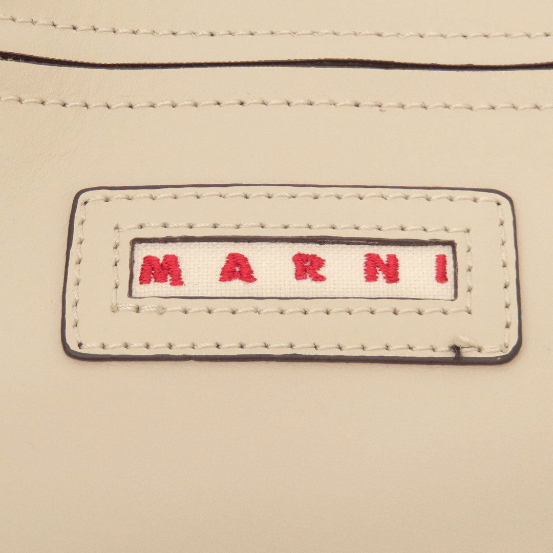 MARNI Handbag leather beige logo
