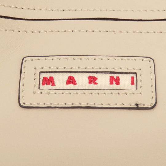 MARNI Handbag leather beige logo