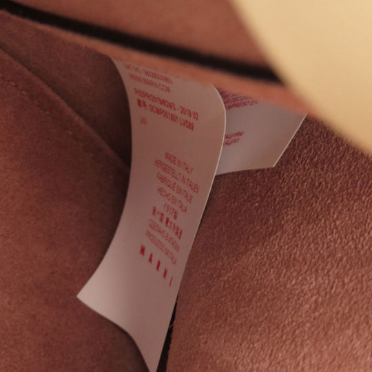 MARNI Handbag leather beige logo