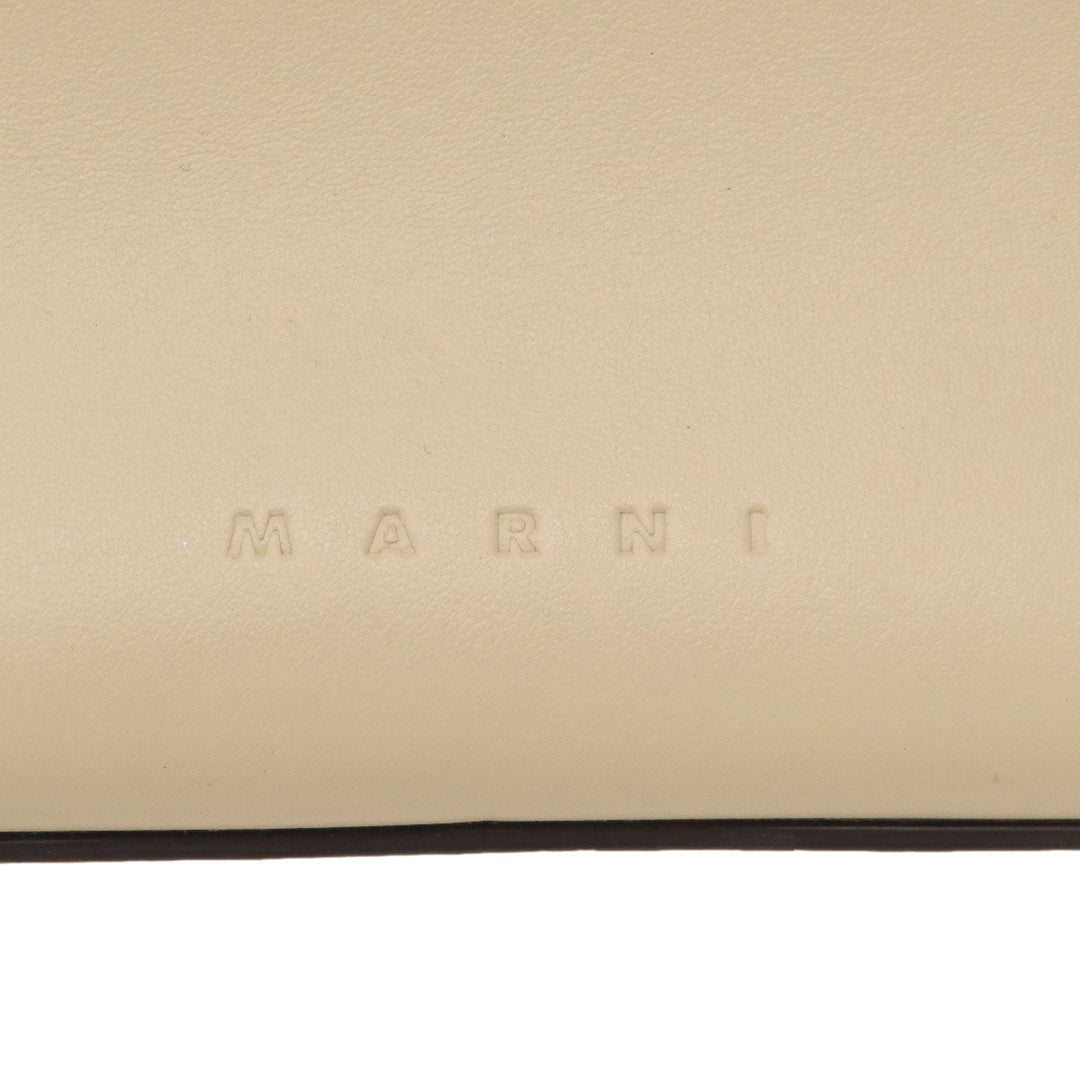MARNI Handbag leather beige logo