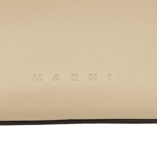 MARNI Handbag leather beige logo