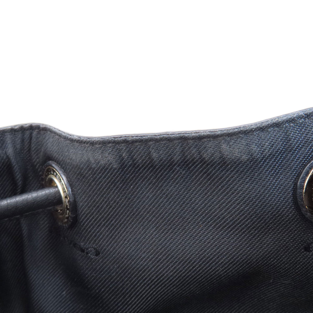 COACH Backpack 37581 leather black logoMetal Women Used Authentic