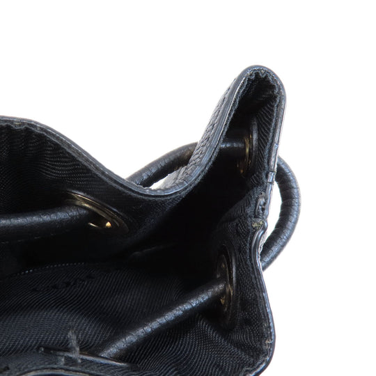 COACH Backpack 37581 leather black logoMetal Women Used Authentic