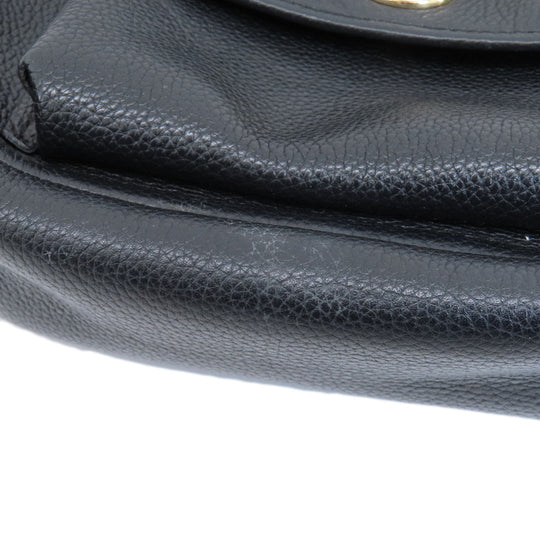 COACH Backpack 37581 leather black logoMetal Women Used Authentic