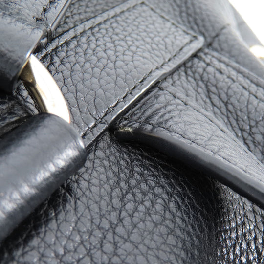 COACH Backpack 37581 leather black logoMetal Women Used Authentic