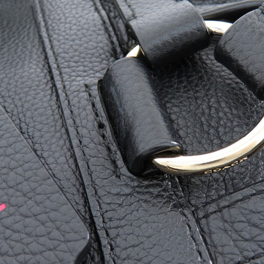 COACH Backpack 37581 leather black logoMetal Women Used Authentic