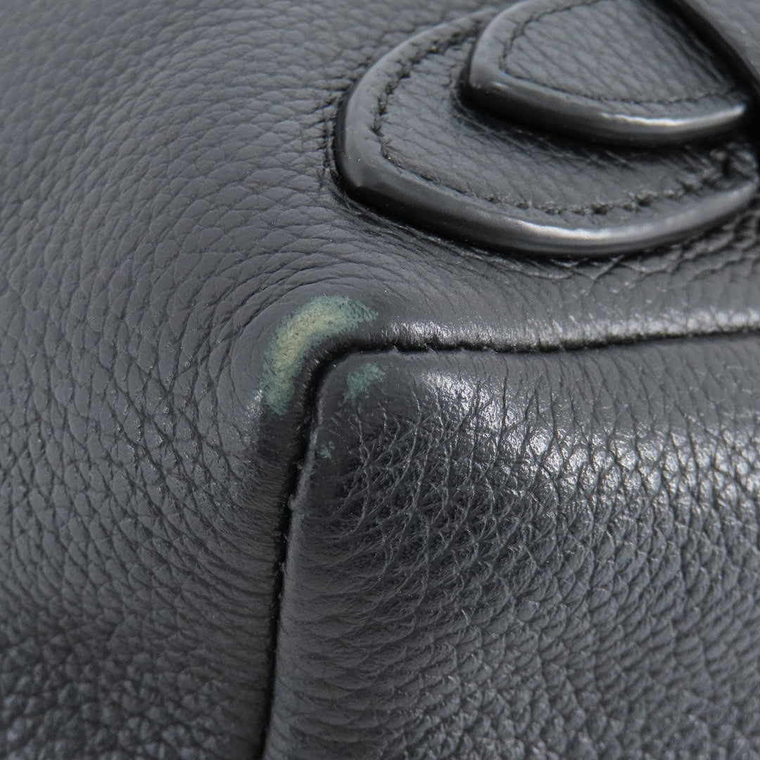 COACH Backpack 37581 leather black logoMetal Women Used Authentic