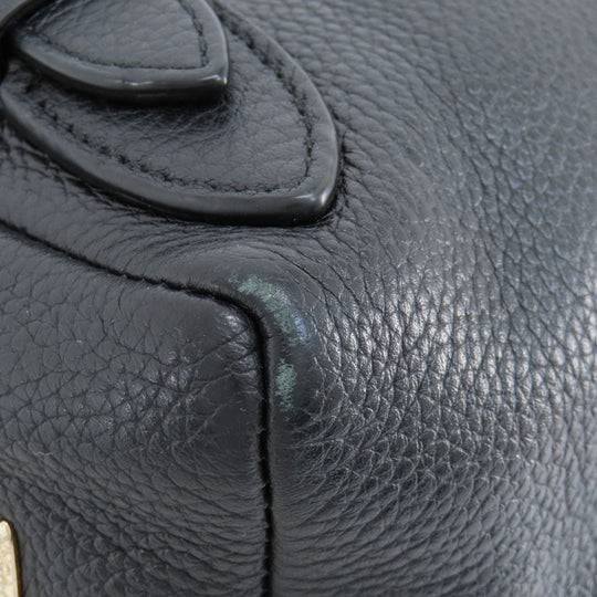 COACH Backpack 37581 leather black logoMetal Women Used Authentic