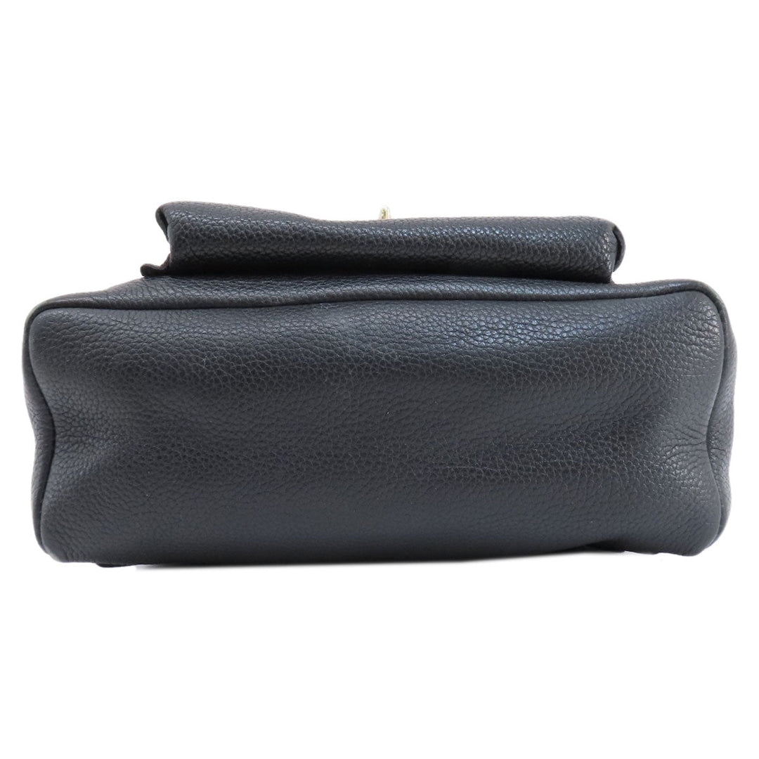 COACH Backpack 37581 leather black logoMetal Women Used Authentic