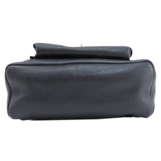 COACH Backpack 37581 leather black logoMetal Women Used Authentic