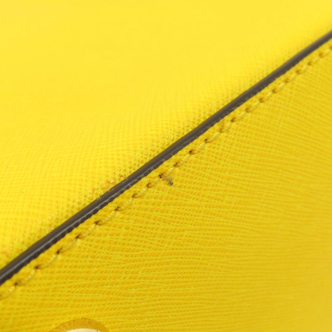 MICHAEL KORS Tote Bag leather yellow logo Women Used Authentic