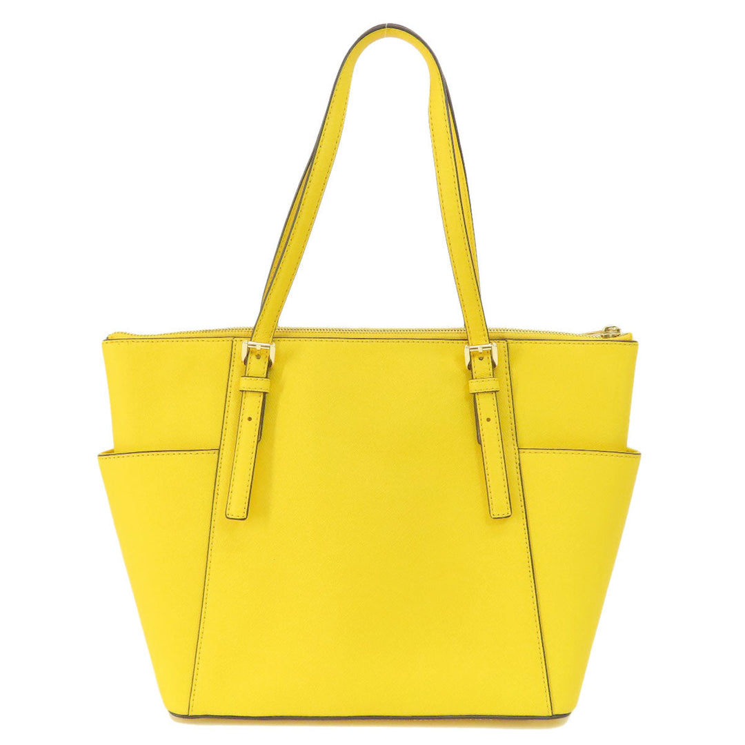 MICHAEL KORS Tote Bag leather yellow logo Women Used Authentic