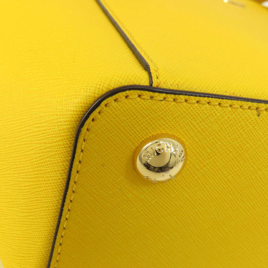 MICHAEL KORS Tote Bag leather yellow logo Women Used Authentic