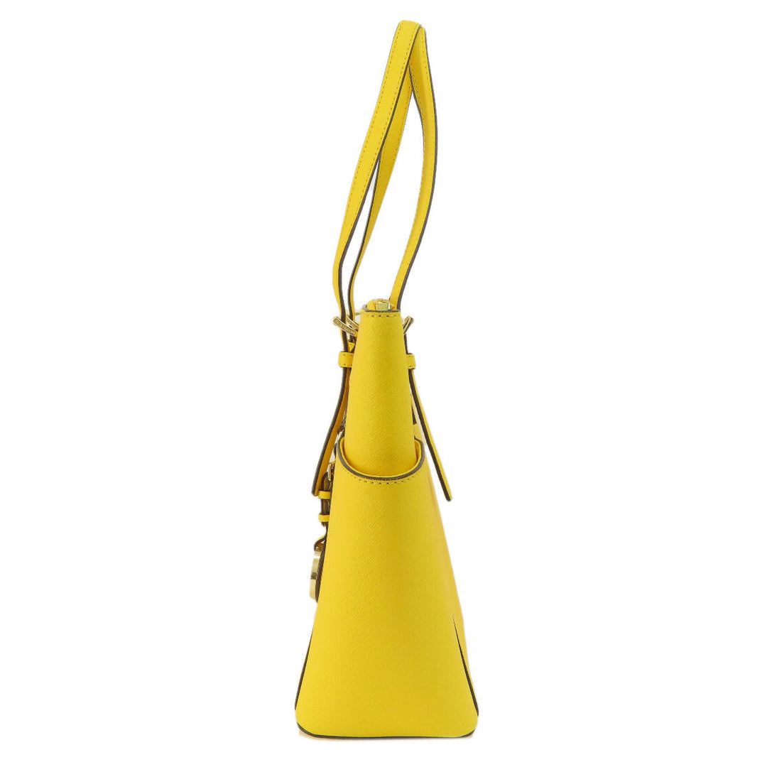 MICHAEL KORS Tote Bag leather yellow logo Women Used Authentic