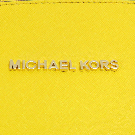 MICHAEL KORS Tote Bag leather yellow logo Women Used Authentic