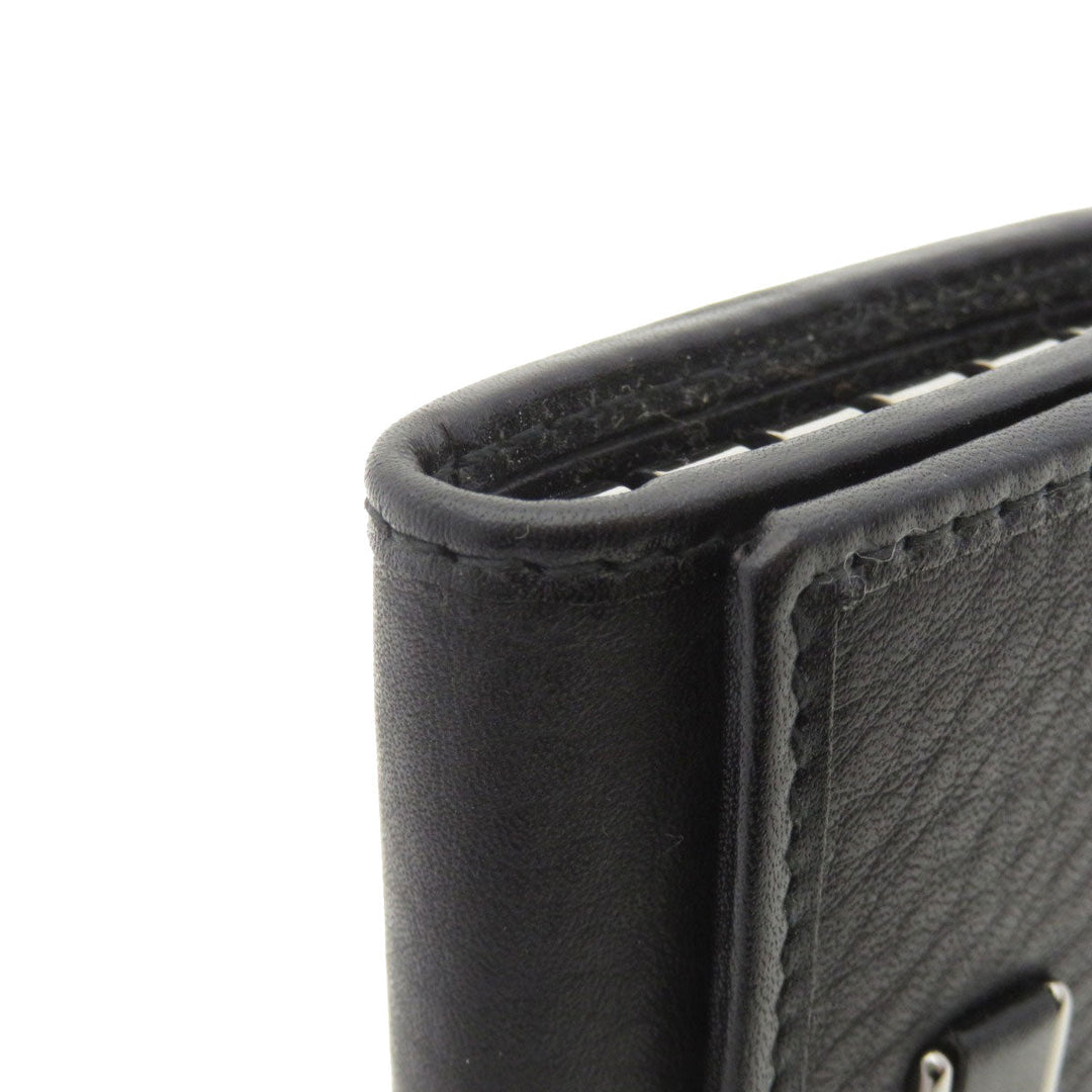 GUCCI Key case Key holder  92749 Calfskin black Logo motif mens Used Authentic