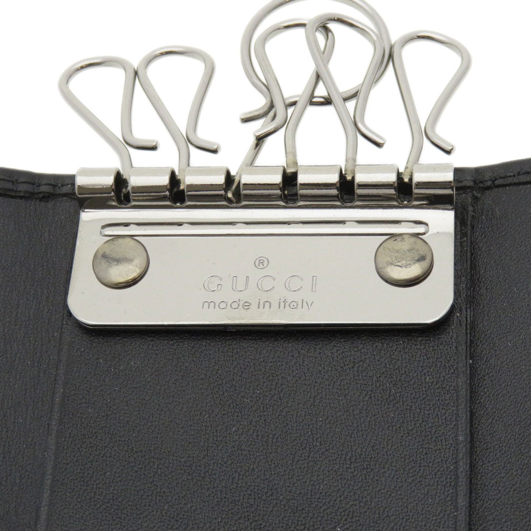 GUCCI Key case Key holder  92749 Calfskin black Logo motif mens Used Authentic