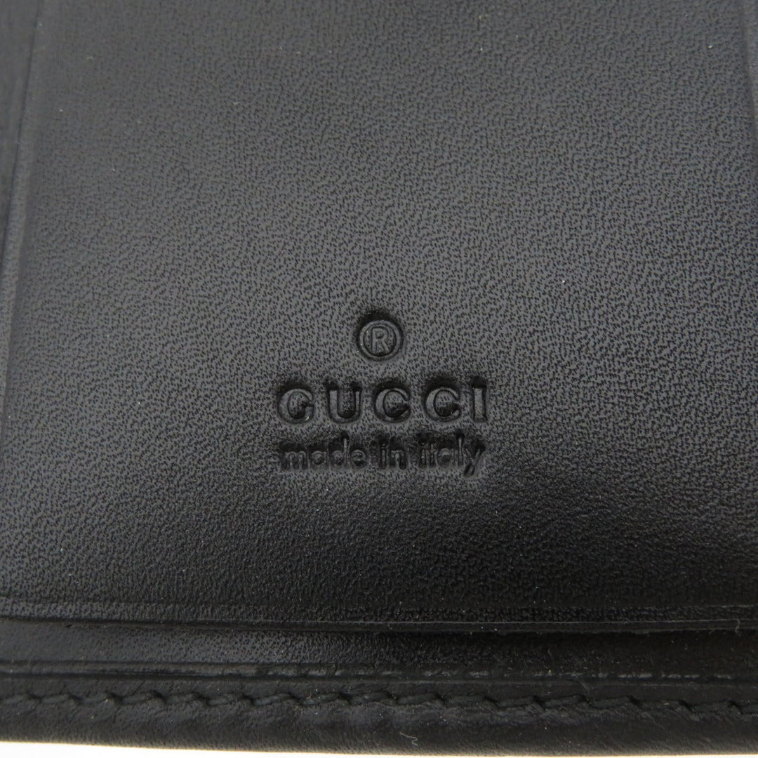 GUCCI Key case Key holder  92749 Calfskin black Logo motif mens Used Authentic
