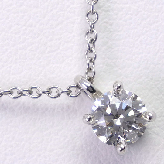 TIFFANY&Co. Necklace Pt950Platinum, Diamond Silver 0.3ct Solitaire Women Used Authentic