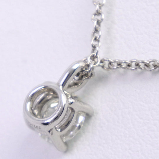 TIFFANY&Co. Necklace Pt950Platinum, Diamond Silver 0.3ct Solitaire Women Used Authentic