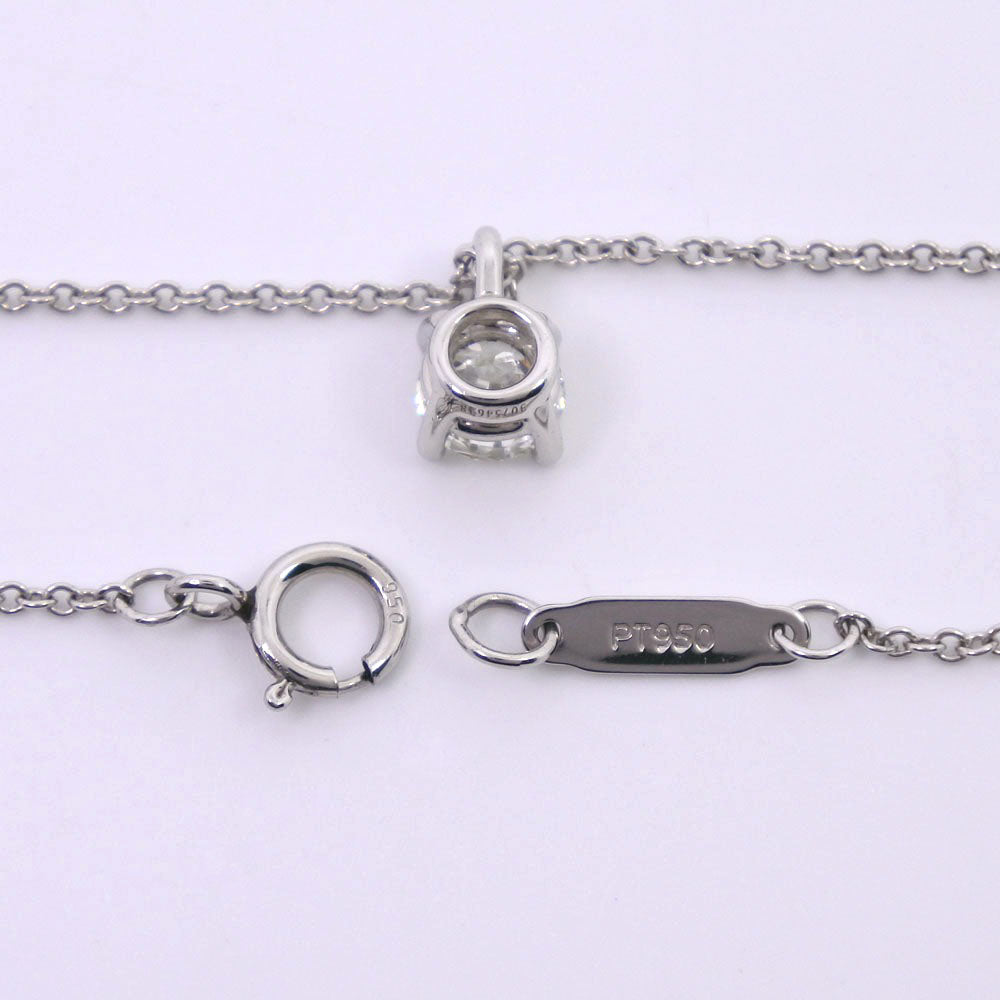 TIFFANY&Co. Necklace Pt950Platinum, Diamond Silver 0.3ct Solitaire Women Used Authentic