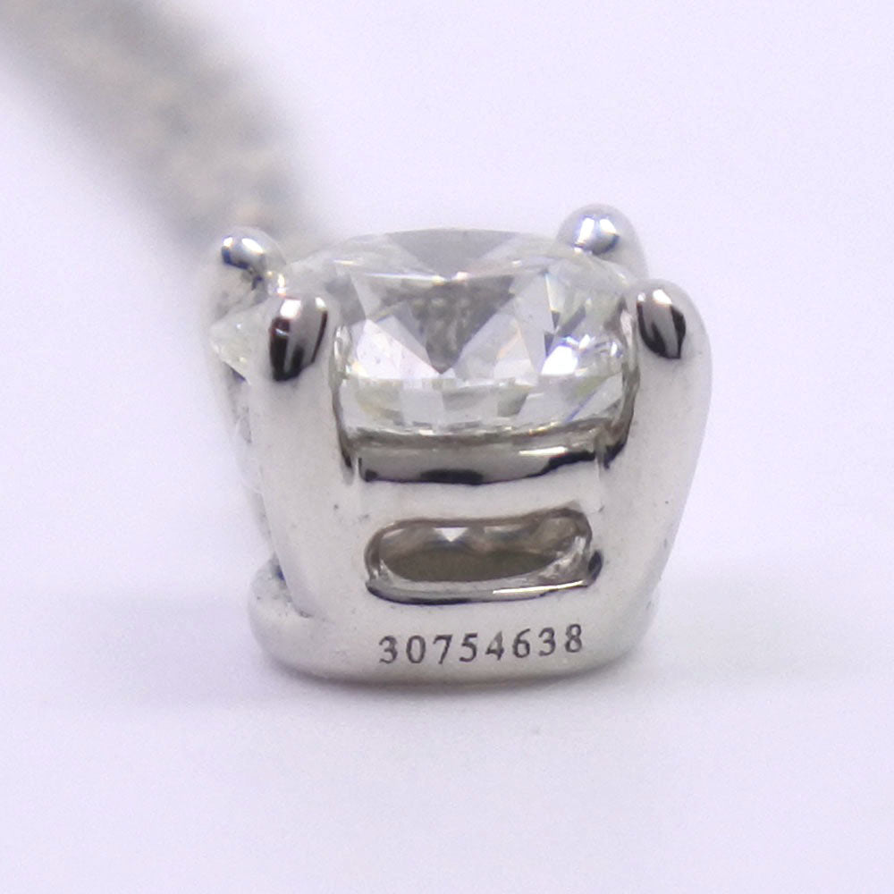 TIFFANY&Co. Necklace Pt950Platinum, Diamond Silver 0.3ct Solitaire Women Used Authentic
