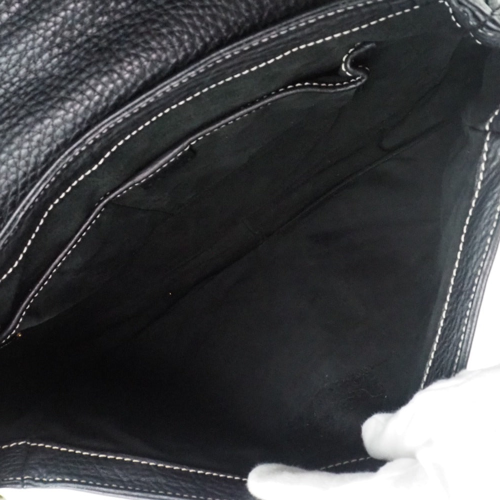CELINE Shoulder Bag Calfskin black Women Used Authentic